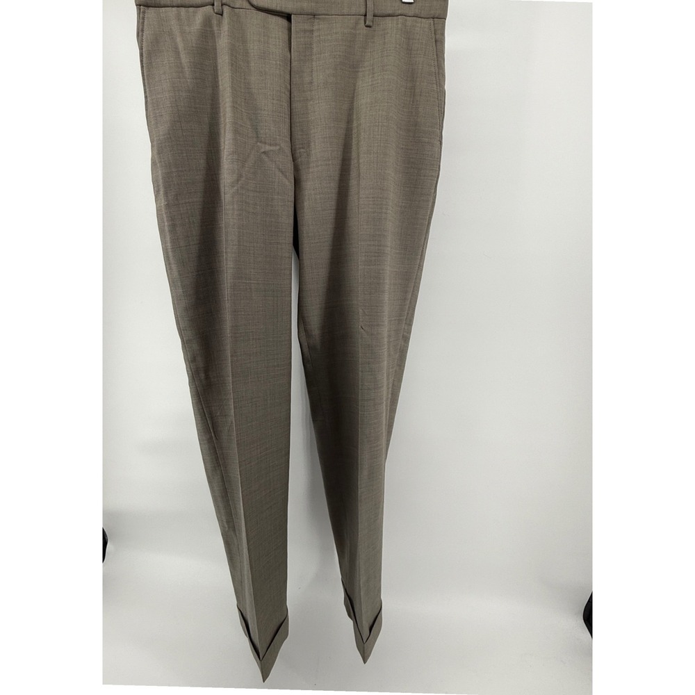Romualdo Brown‎ Textured Dress Pants with Cuffed Hem Business Casual Career sz38